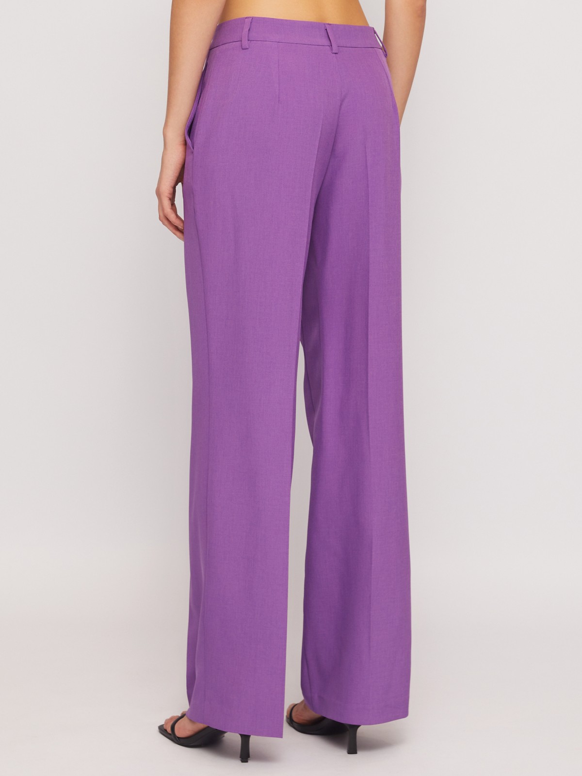 Классические прямые брюки со стрелками zolla 024247350063, цвет фиолетовый, размер XS - фото 5