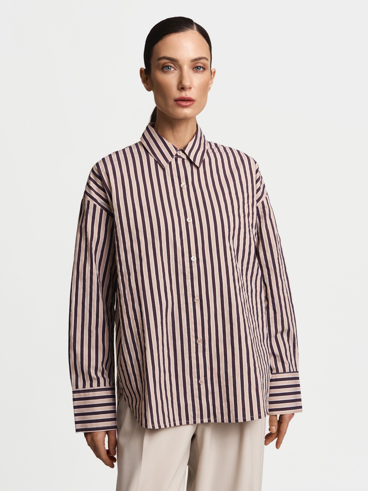Рубашка свободного фасона в полоску