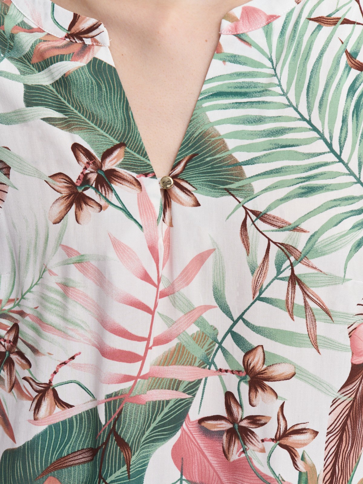 Блузка из вискозы на резинке с принтом