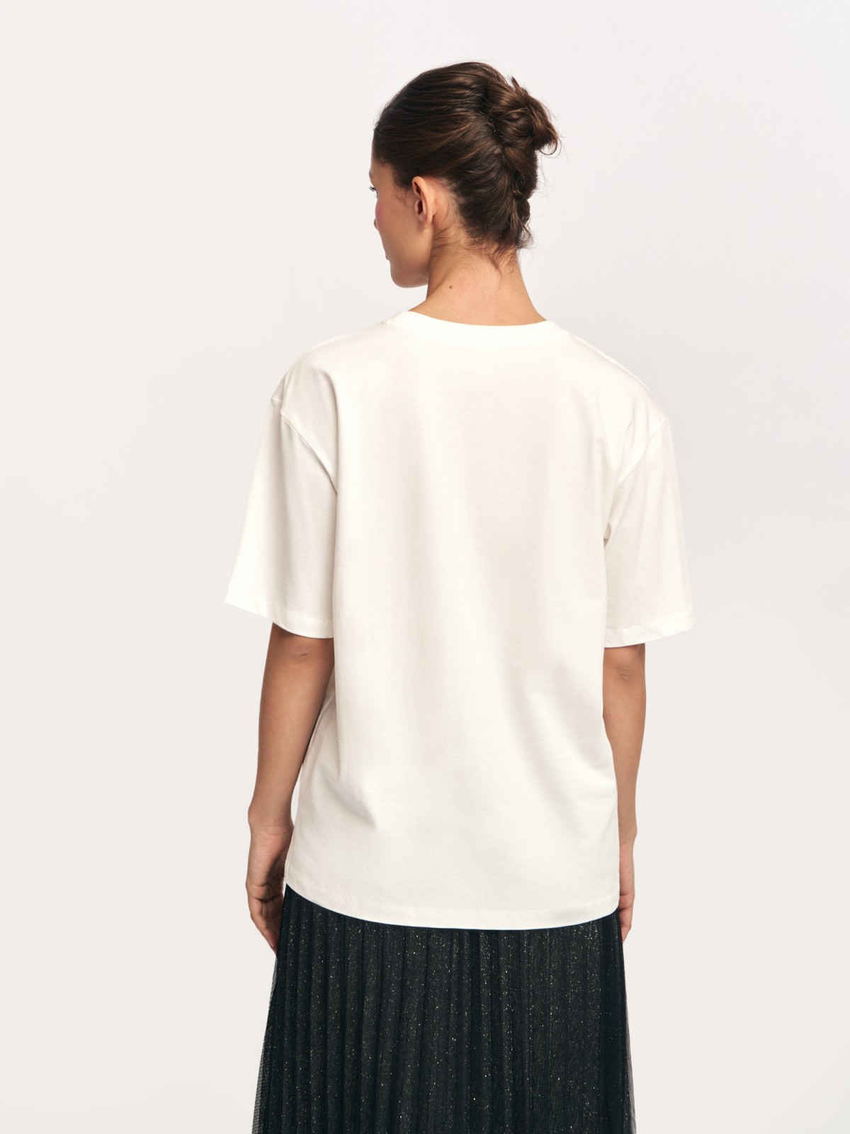 Футболка из хлопка со стразами