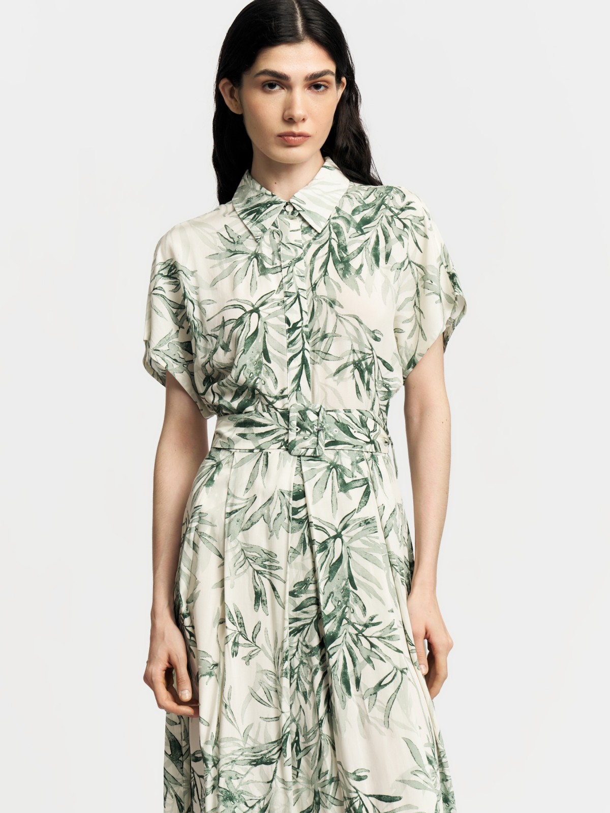 Платье-рубашка с принтом