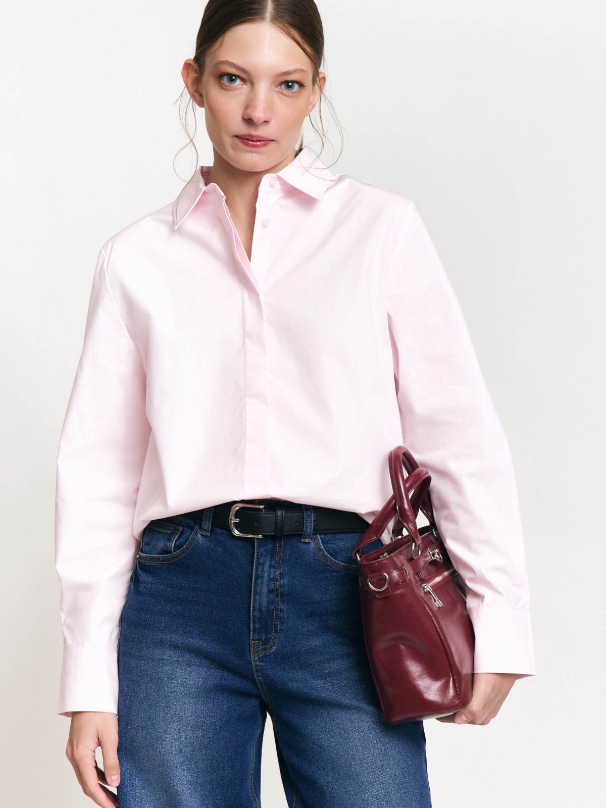 Рубашка прямого фасона из хлопка