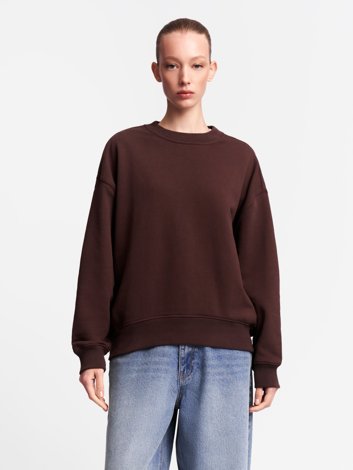 Однотонный трикотажный свитшот