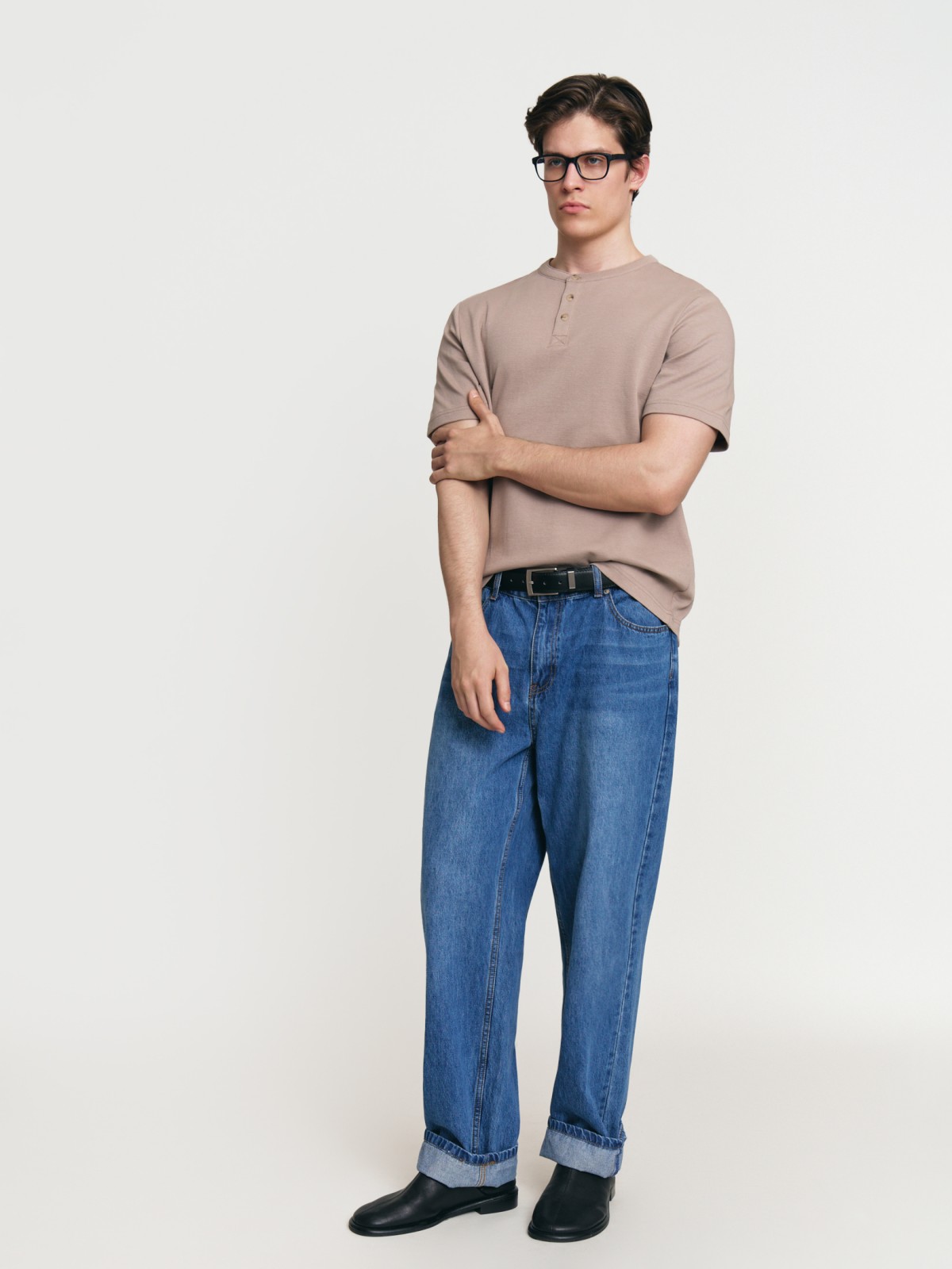 Футболка хенли из хлопка