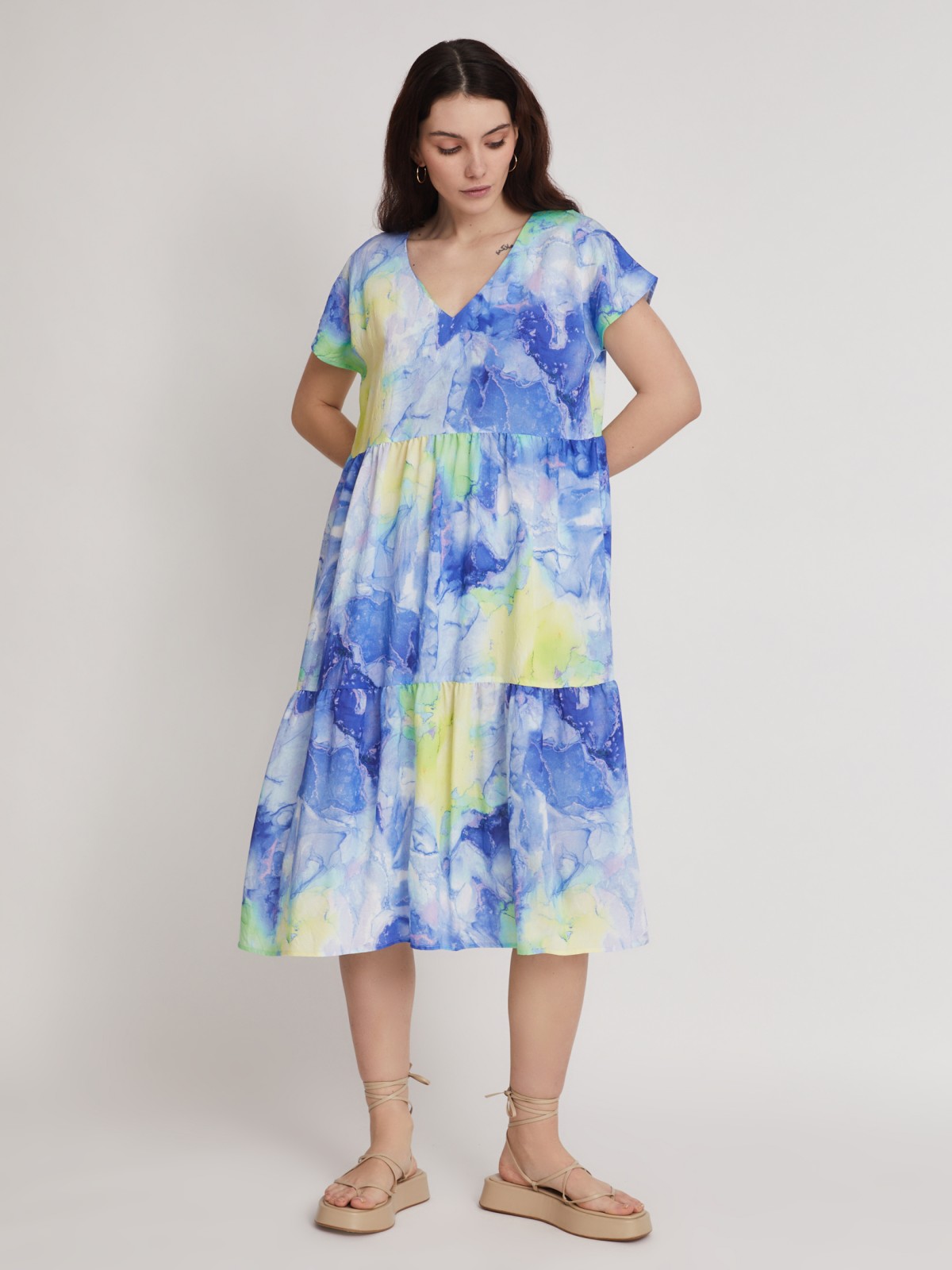 Платье zolla 223248239131, цвет светло-голубой, размер XS - фото 2