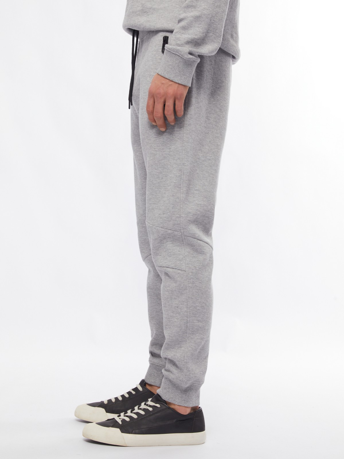 Трикотажные брюки-джоггеры в спортивном стиле zolla 014217679033, цвет серый, размер M - фото 3