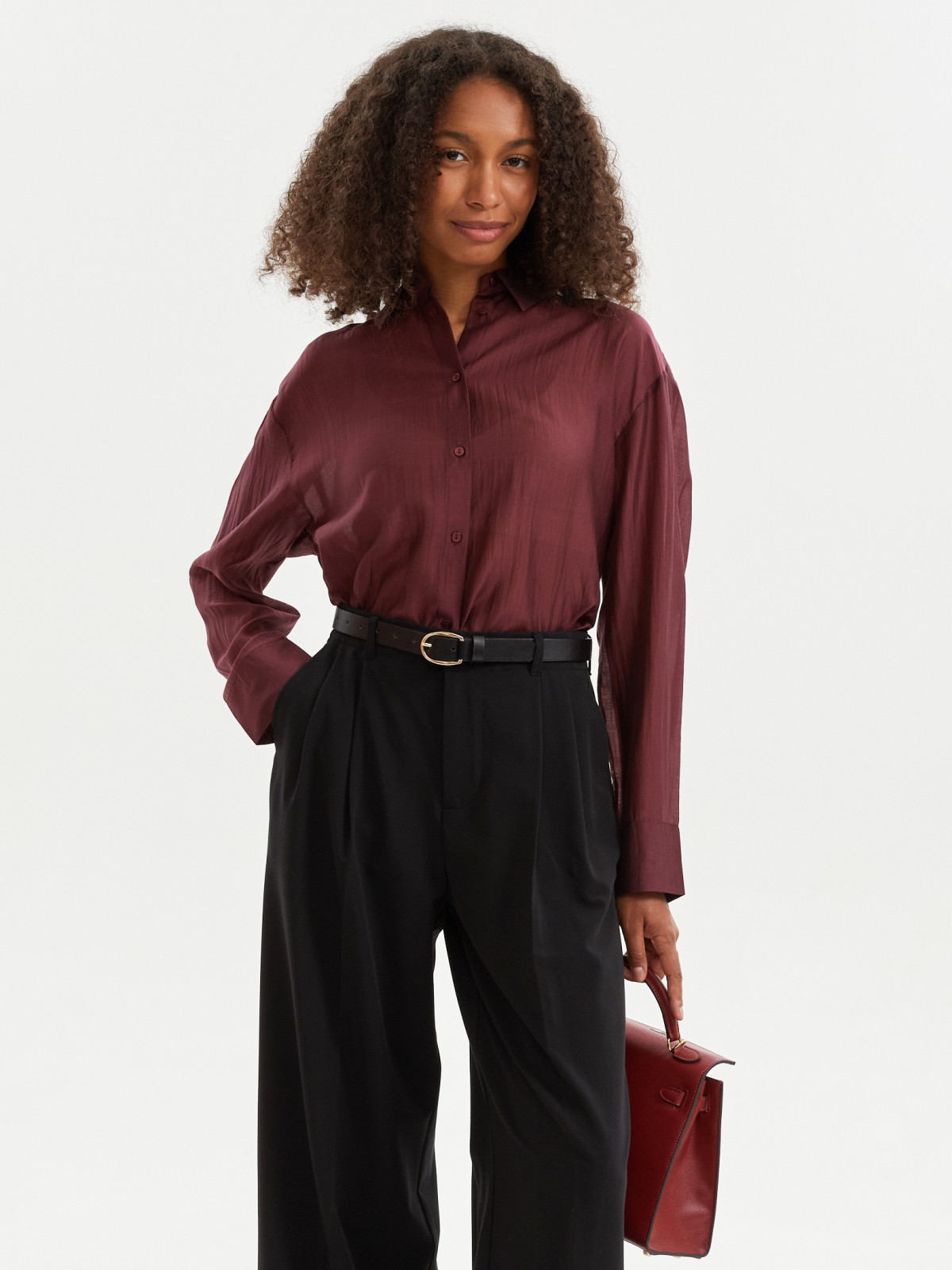 Однотонная рубашка из органзы