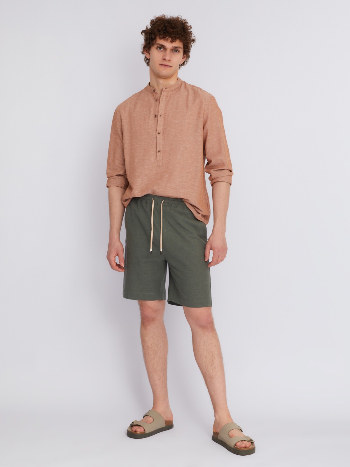 Шорты на резинке из льна