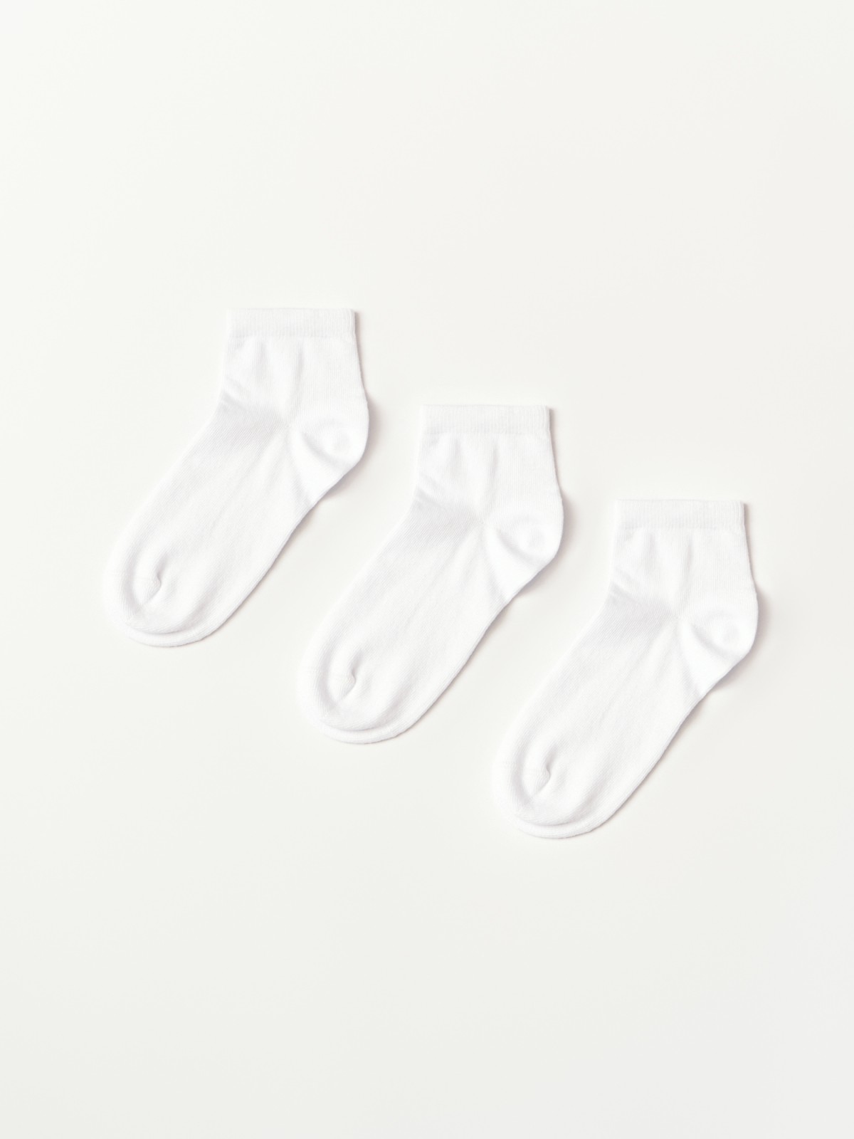 Набор укороченных белых носков (3 пары в комплекте)