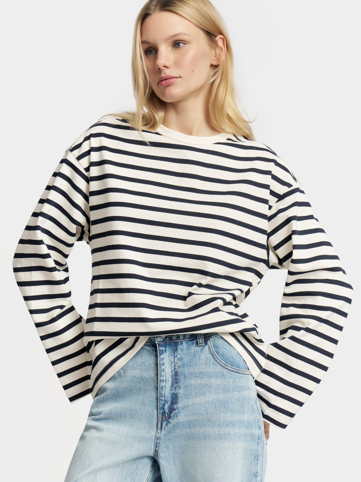 Лонгслив-тельняшка из хлопка в полоску