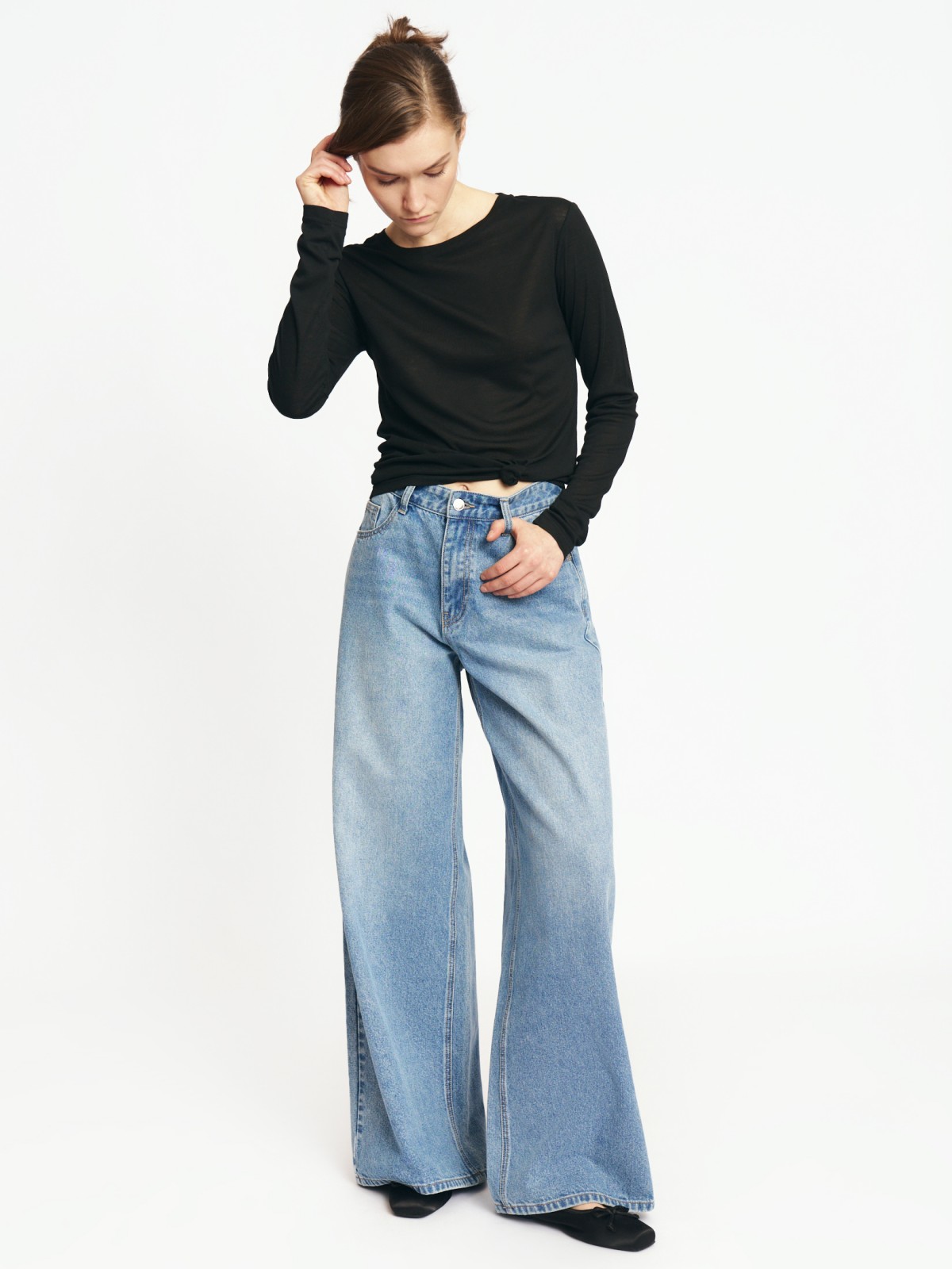 Трикотажный лонгслив из лиоцелла