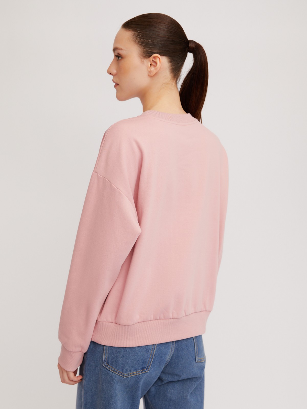 Утеплённый свитшот с принтом