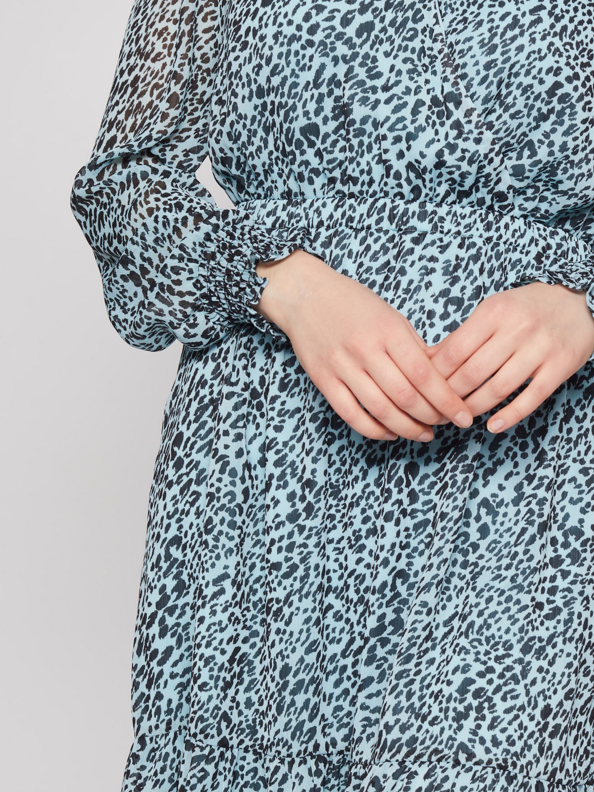 Шифоновое платье с леопардовым принтом zolla 02213824Y183, цвет мятный, размер XS - фото 5