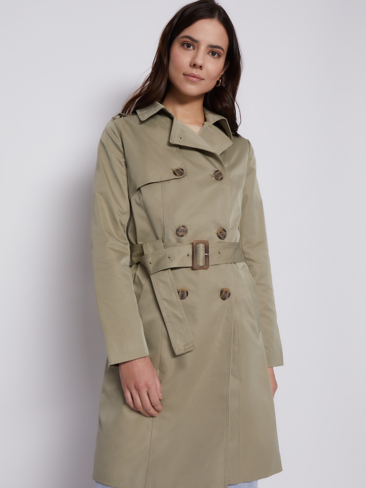 Двубортный тренчкот с ремнём