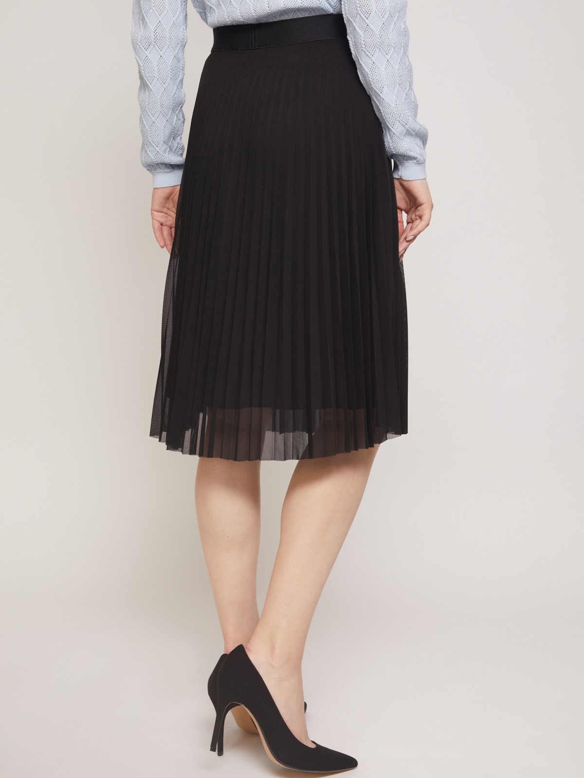 Плиссированная юбка zolla 02131789Y013, цвет черный, размер XS - фото 5