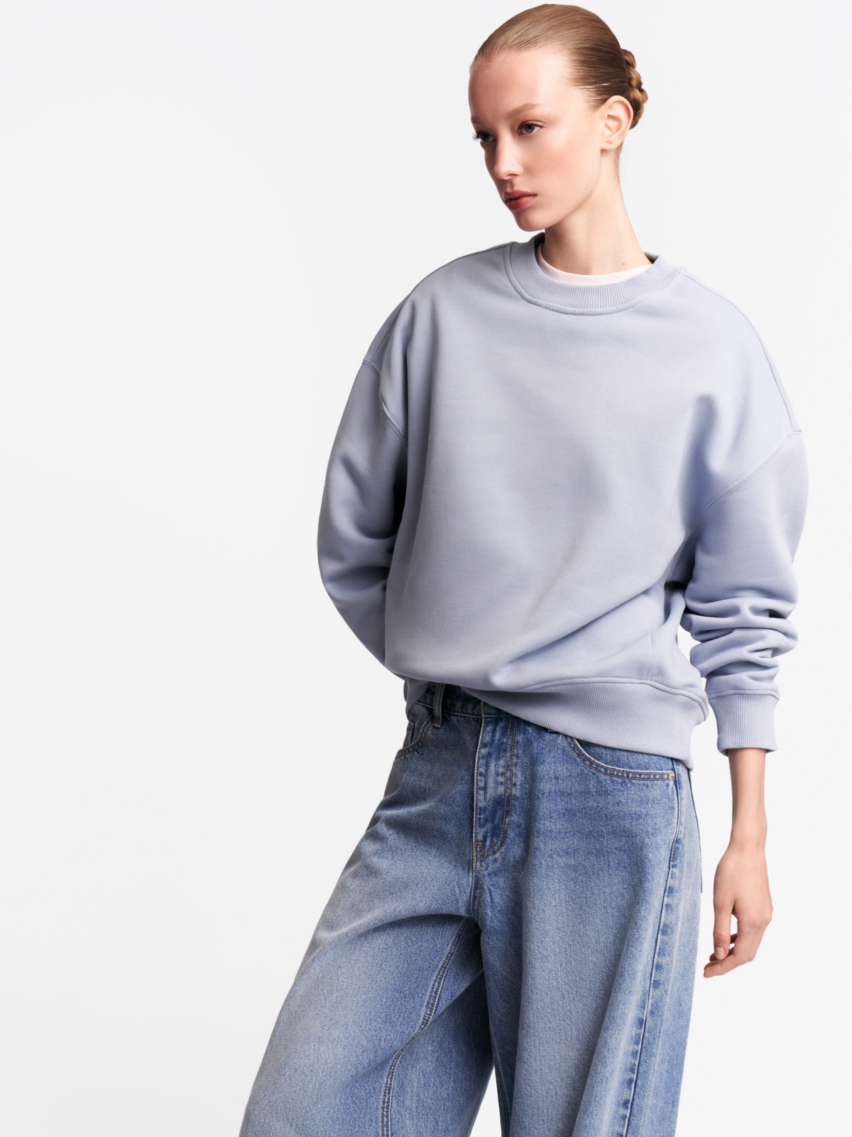 Однотонный трикотажный свитшот