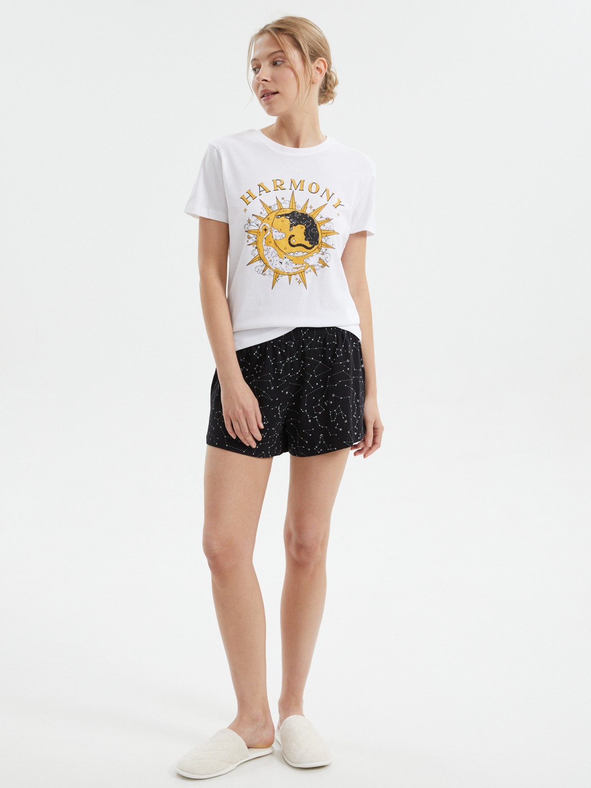 Короткие шорты из хлопка с принтом