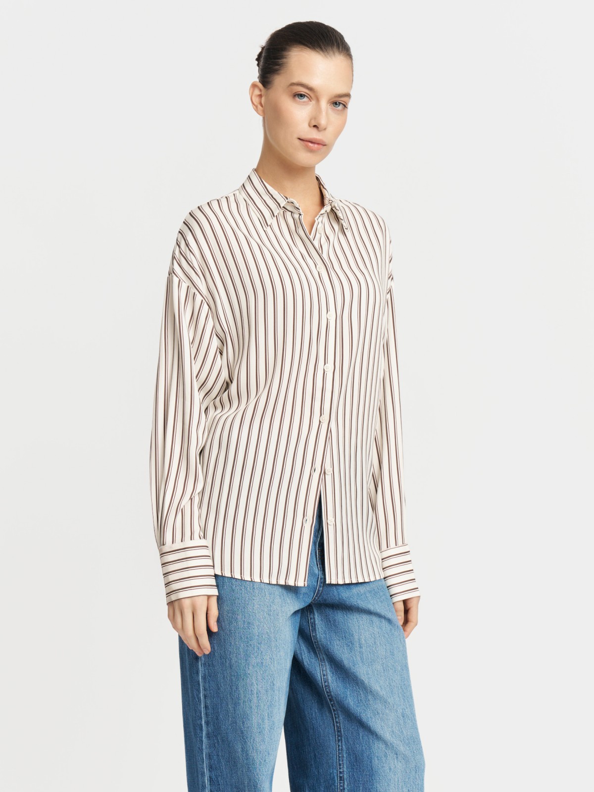 Рубашка из вискозы в полоску