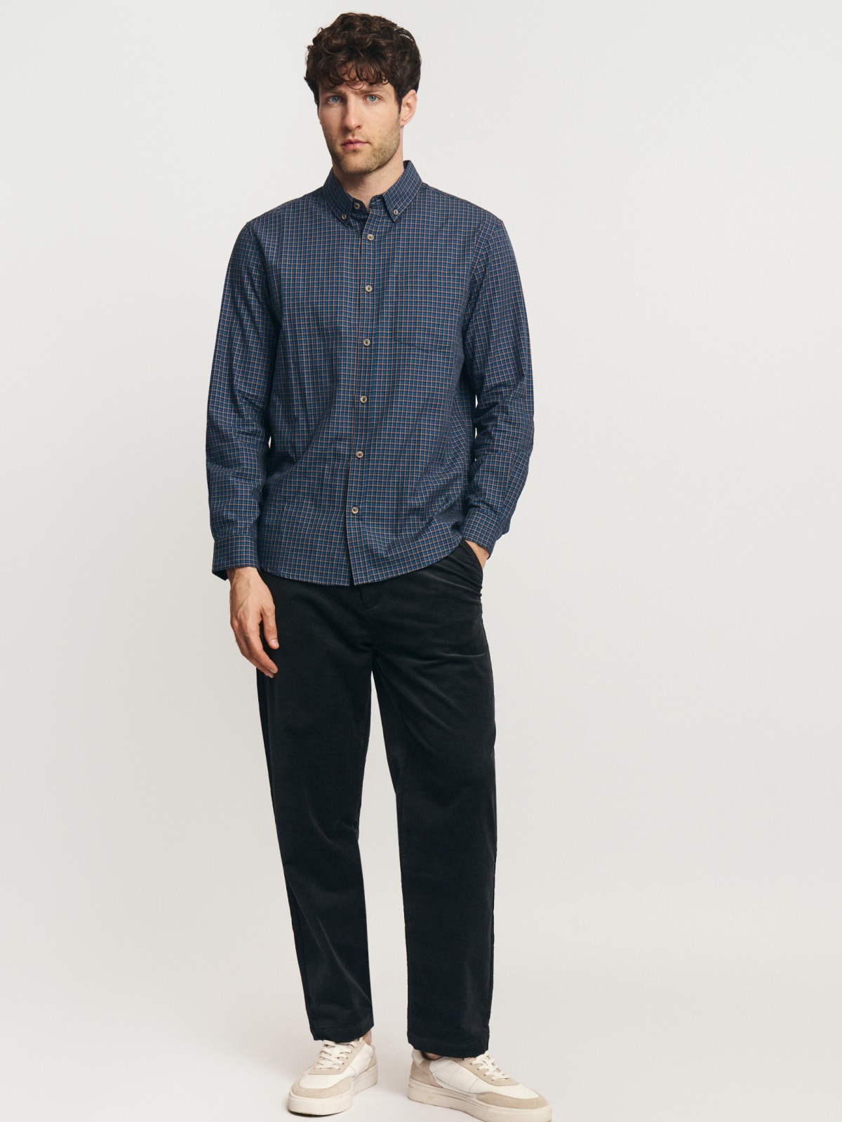 Утеплённые прямые брюки с начёсом