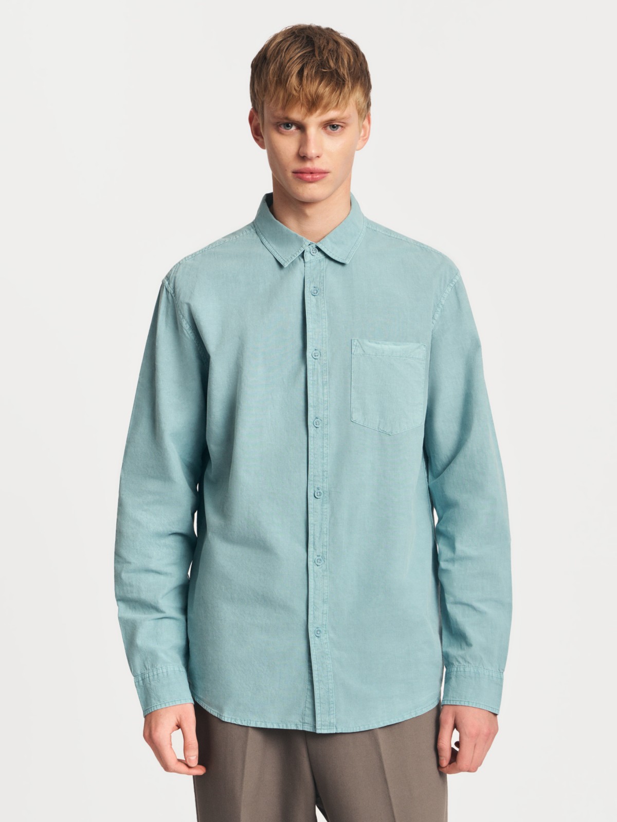 Льняная рубашка из хлопка