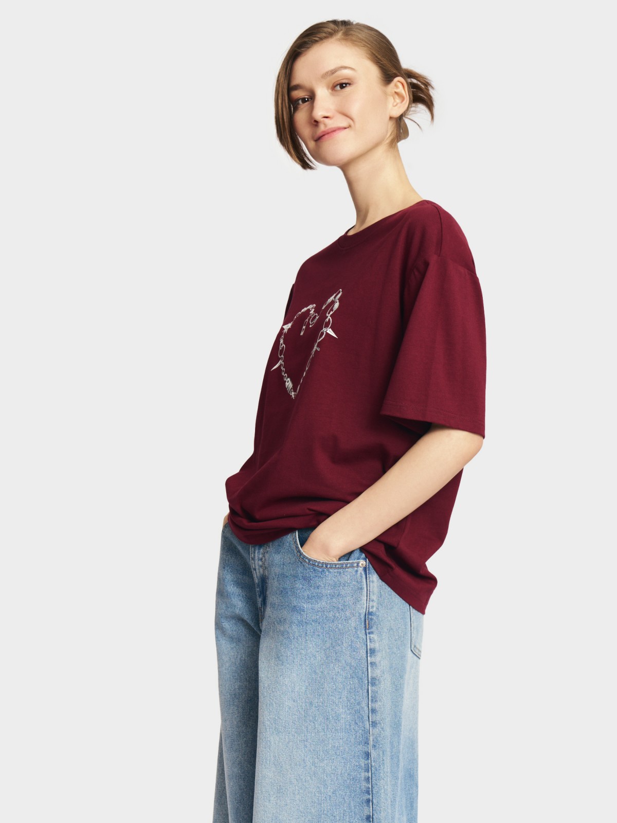 Футболка оверсайз из хлопка с принтом