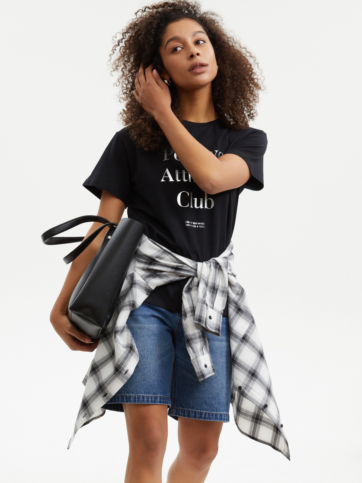 Футболка из хлопка с принтом-надписью