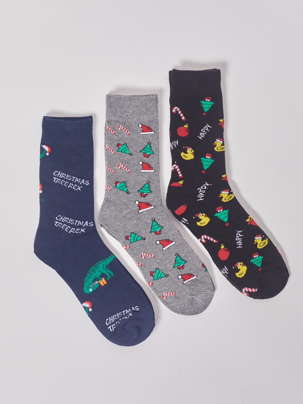 Новогодний набор носков (3 пары в комплекте) zolla 01243995P035, цвет мультицвет, размер 25-27 - фото 2