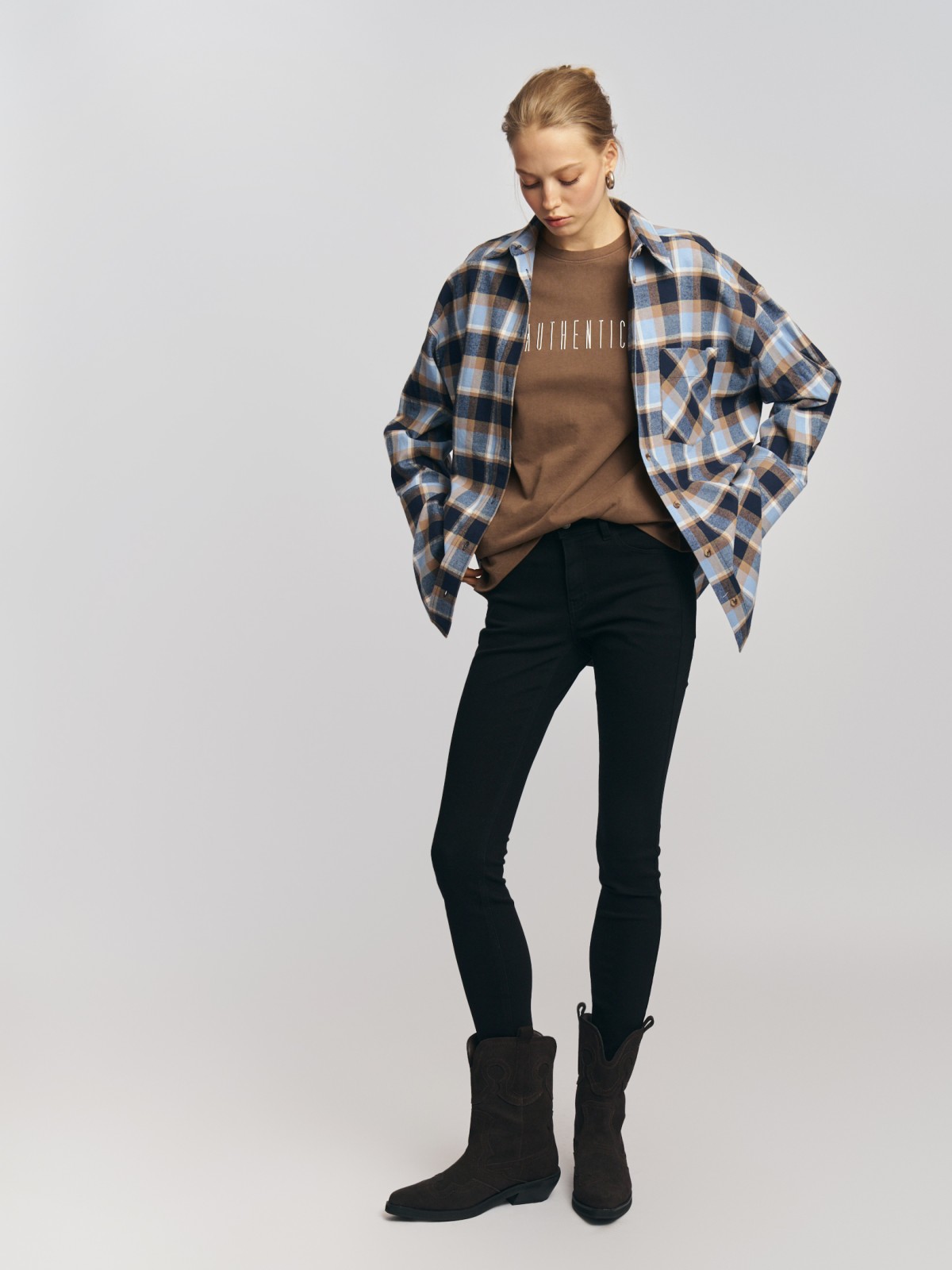 Фланелевая рубашка из хлопка в клетку