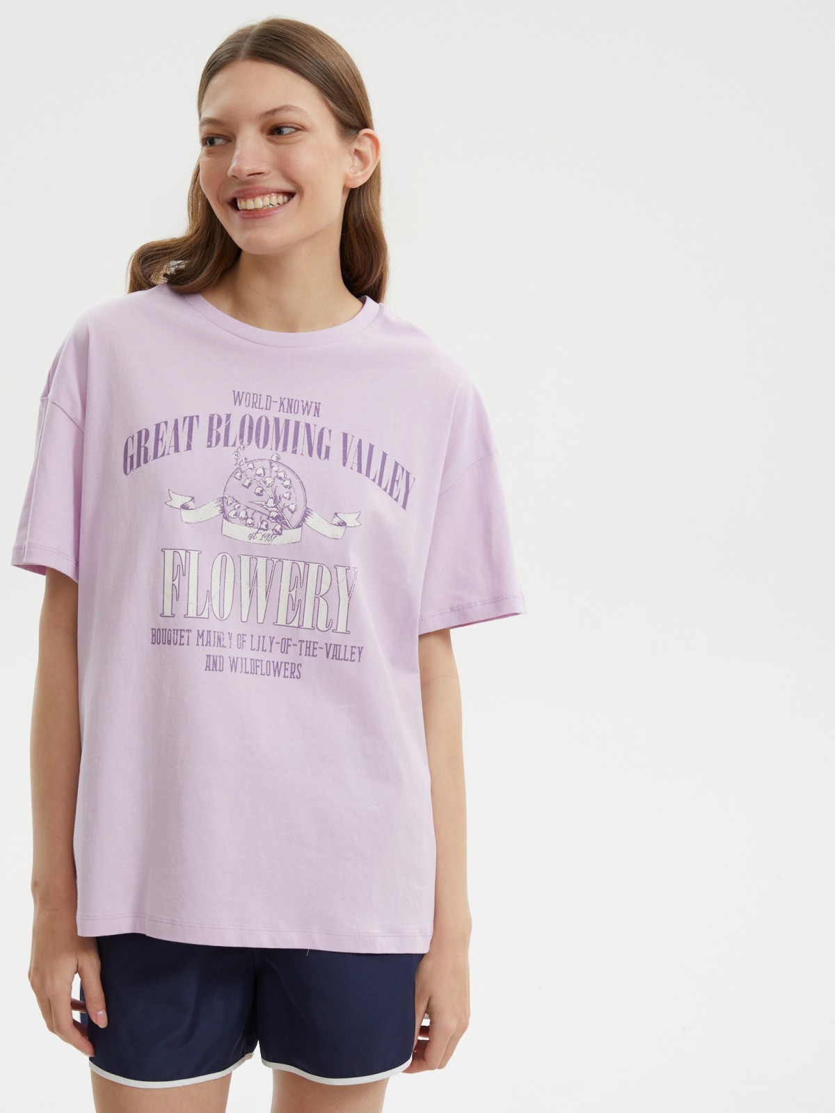 Футболка оверсайз из хлопка с надписью