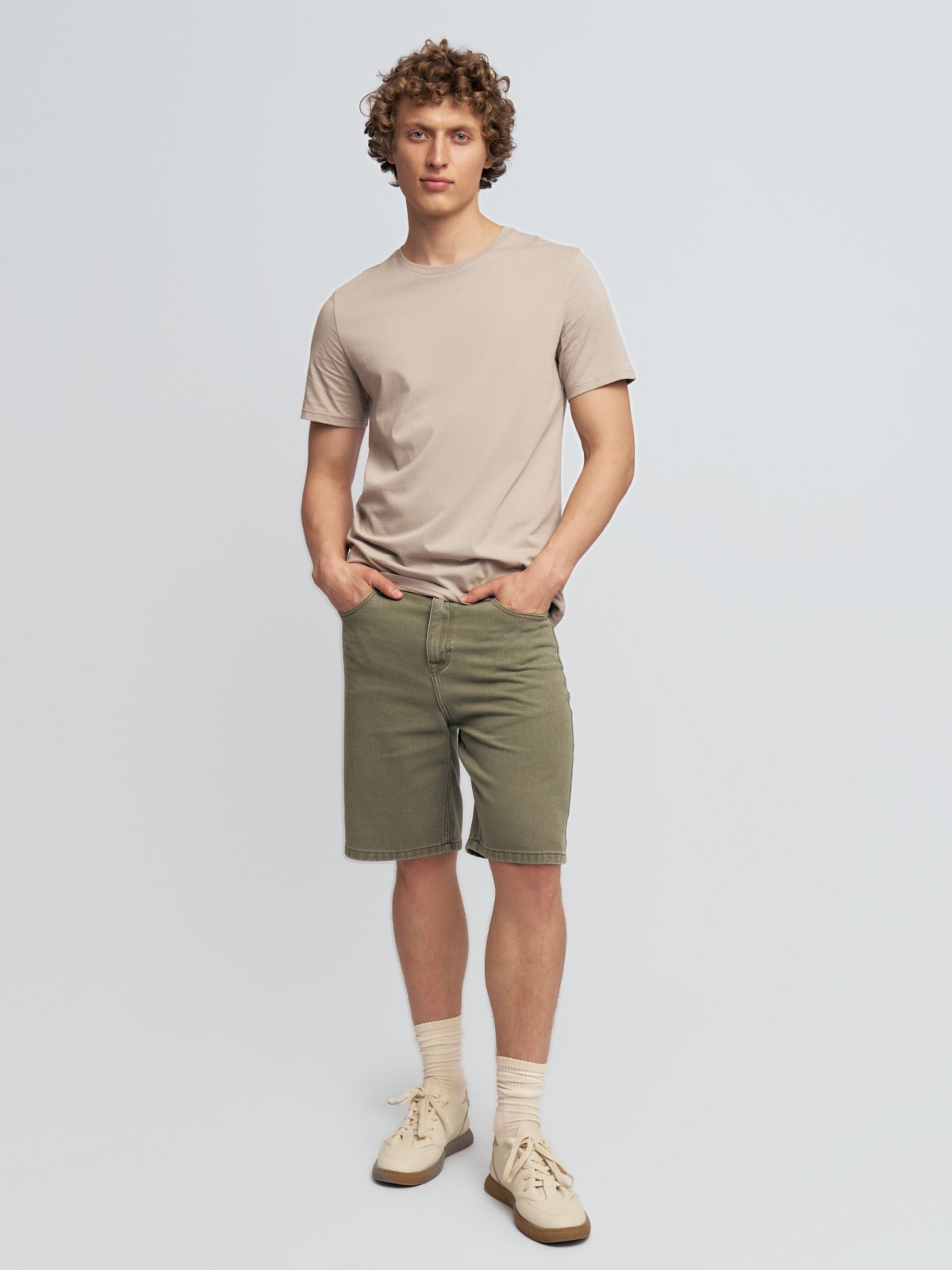 Футболка прямая из хлопка с круглым вырезом