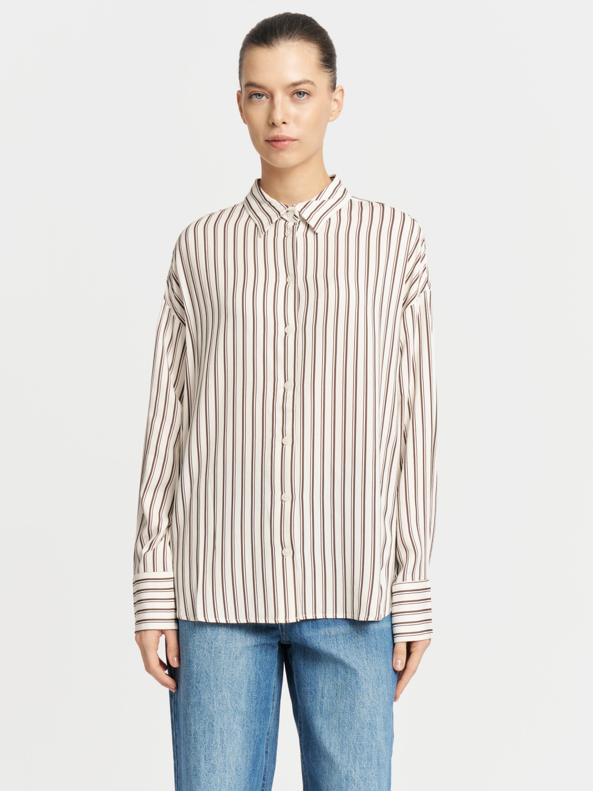 Рубашка из вискозы в полоску