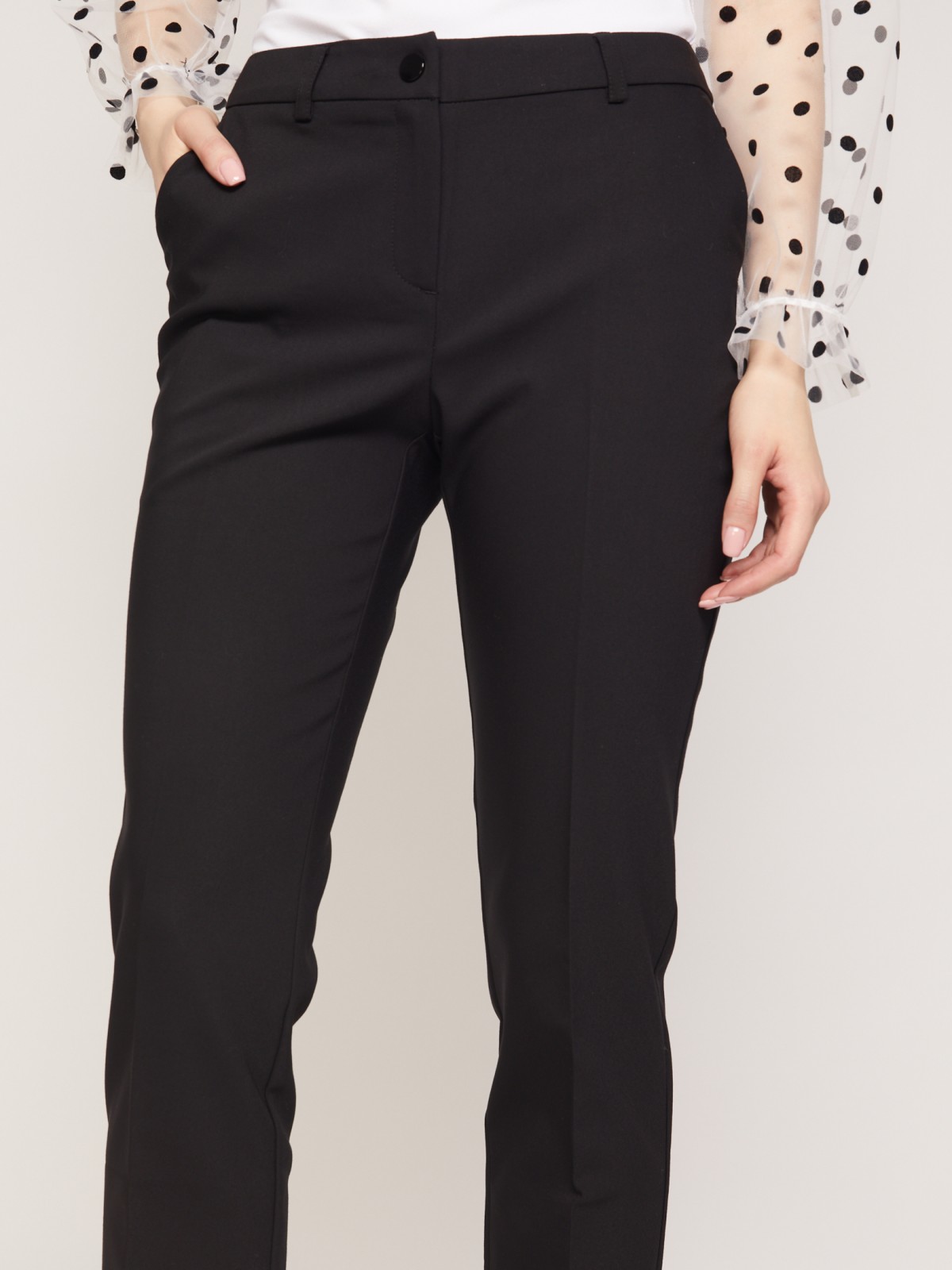 Классические брюки прямого силуэта zolla 221327357072, цвет черный, размер XS - фото 3