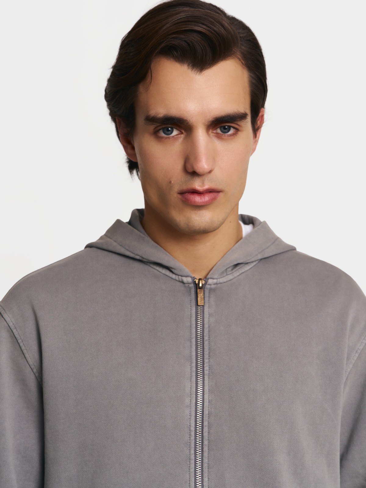 Трикотажная толстовка из хлопка с капюшоном