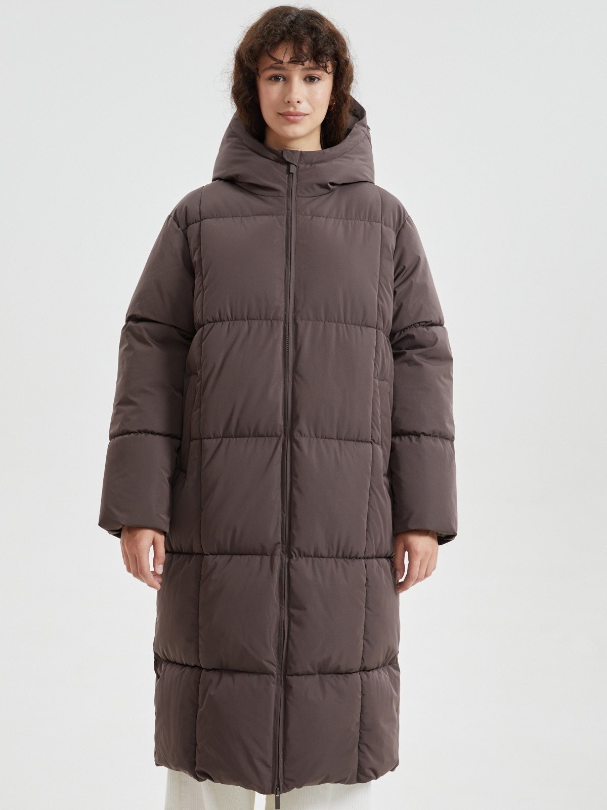 Тёплая куртка-пальто с капюшоном