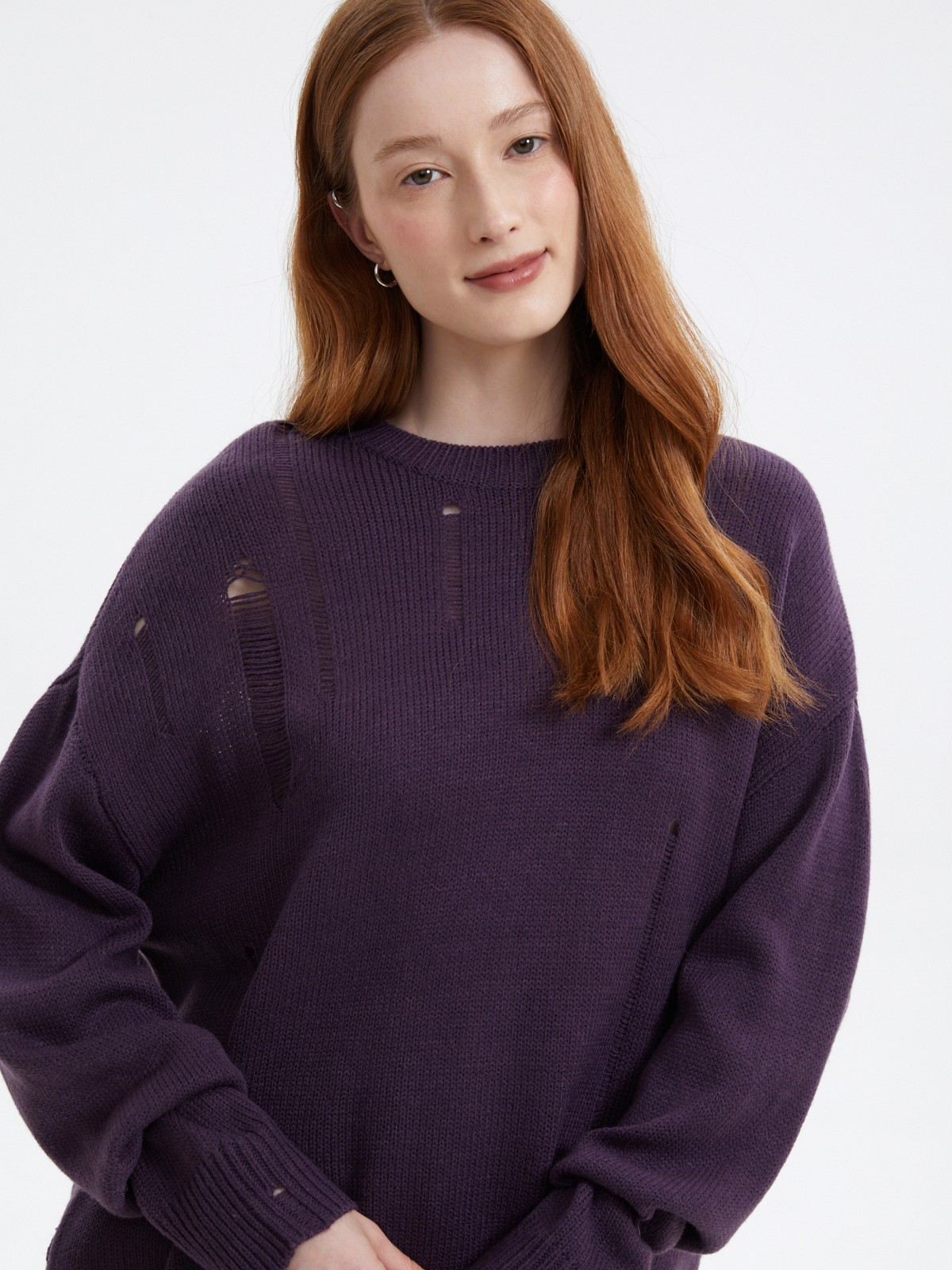 Вязаный рваный джемпер в стиле гранж