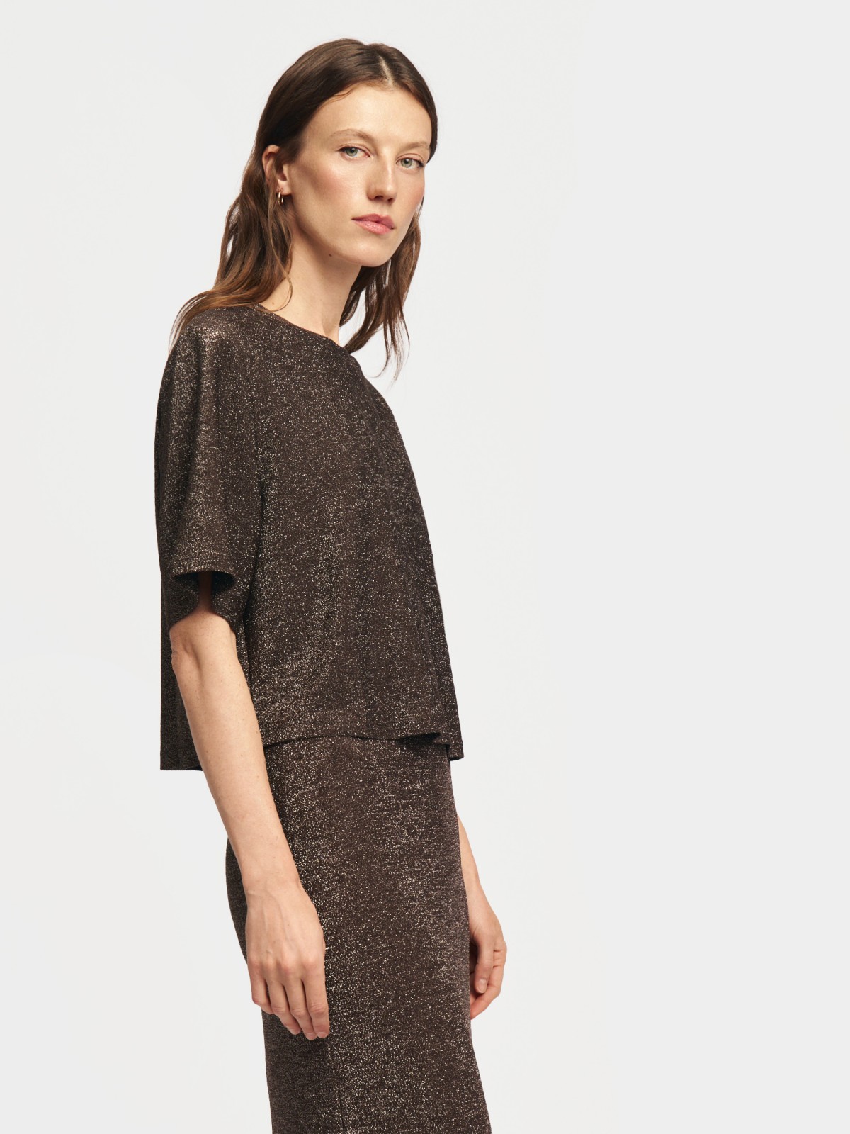 Футболка-топ с люрексом