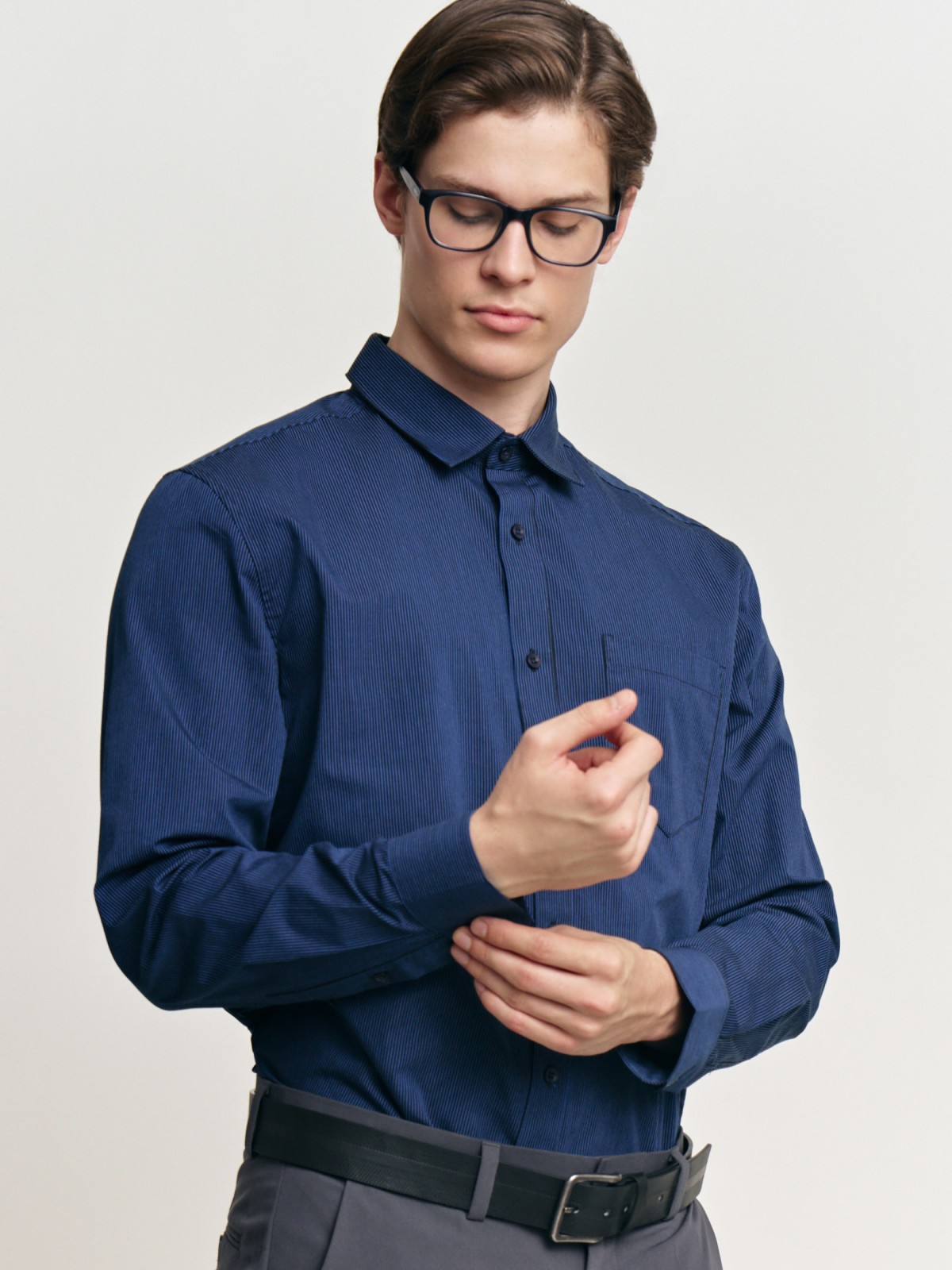 Рубашка в полоску с длинным рукавом