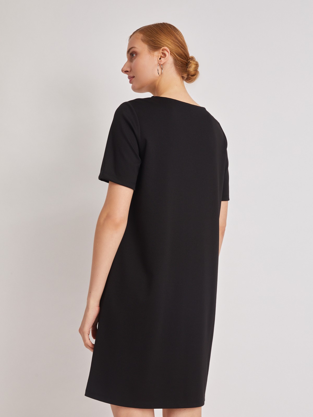 Платье-футболка с принтом zolla 22321812L012, цвет черный, размер XS - фото 5