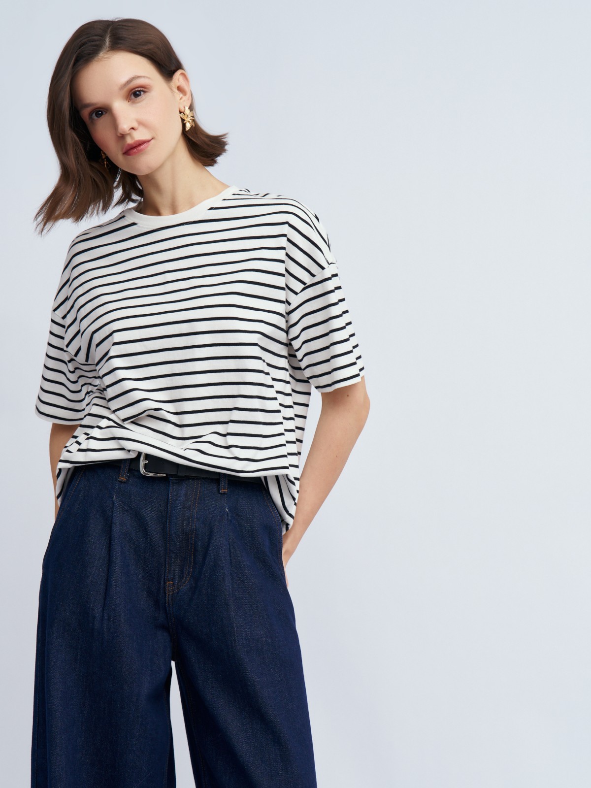 Футболка-тельняшка в полоску из хлопка