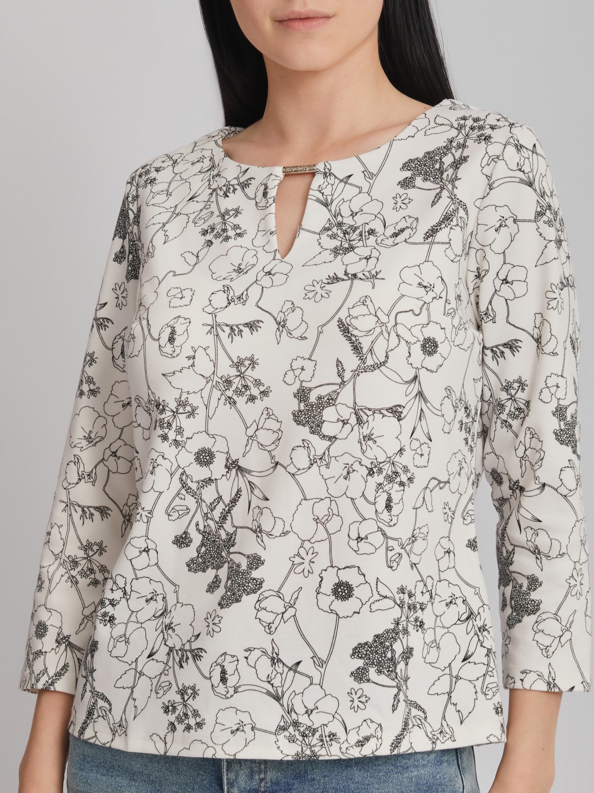 Блузка с цветочным принтом zolla 222311159022, размер M - фото 4
