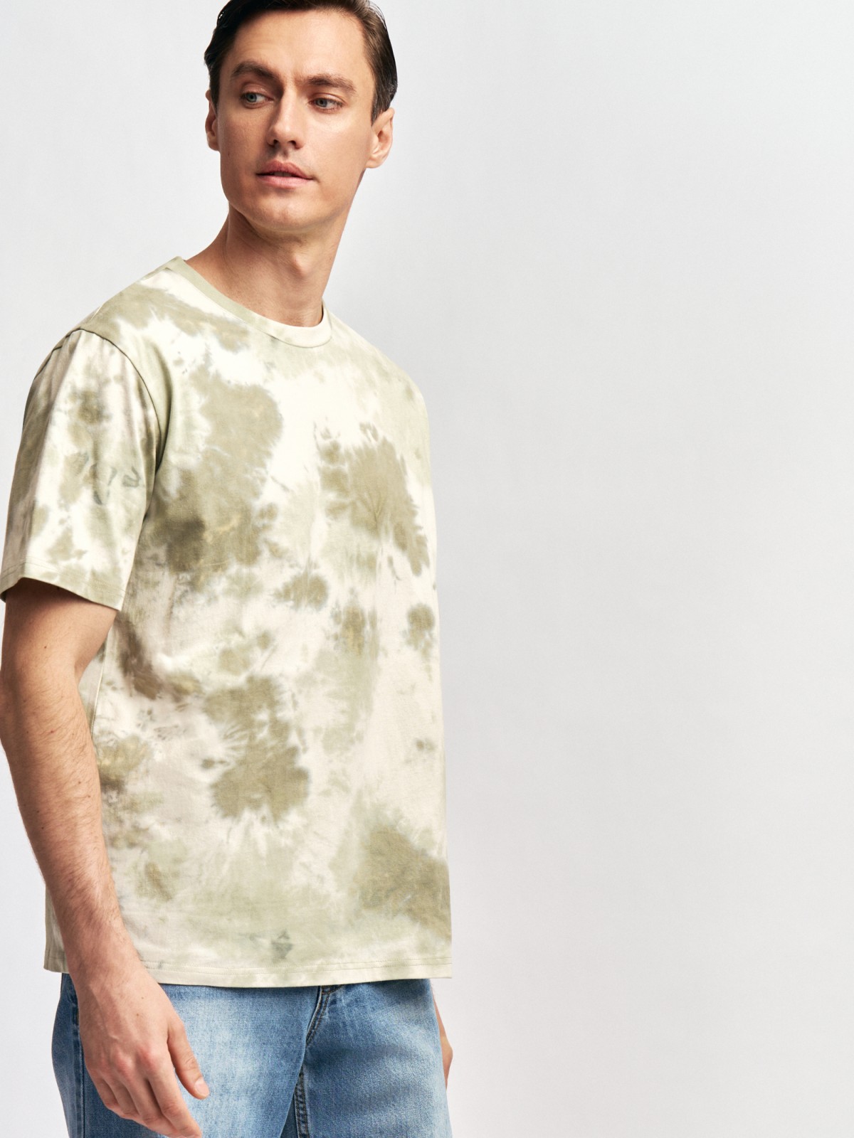 Футболка из хлопка с принтом тай-дай