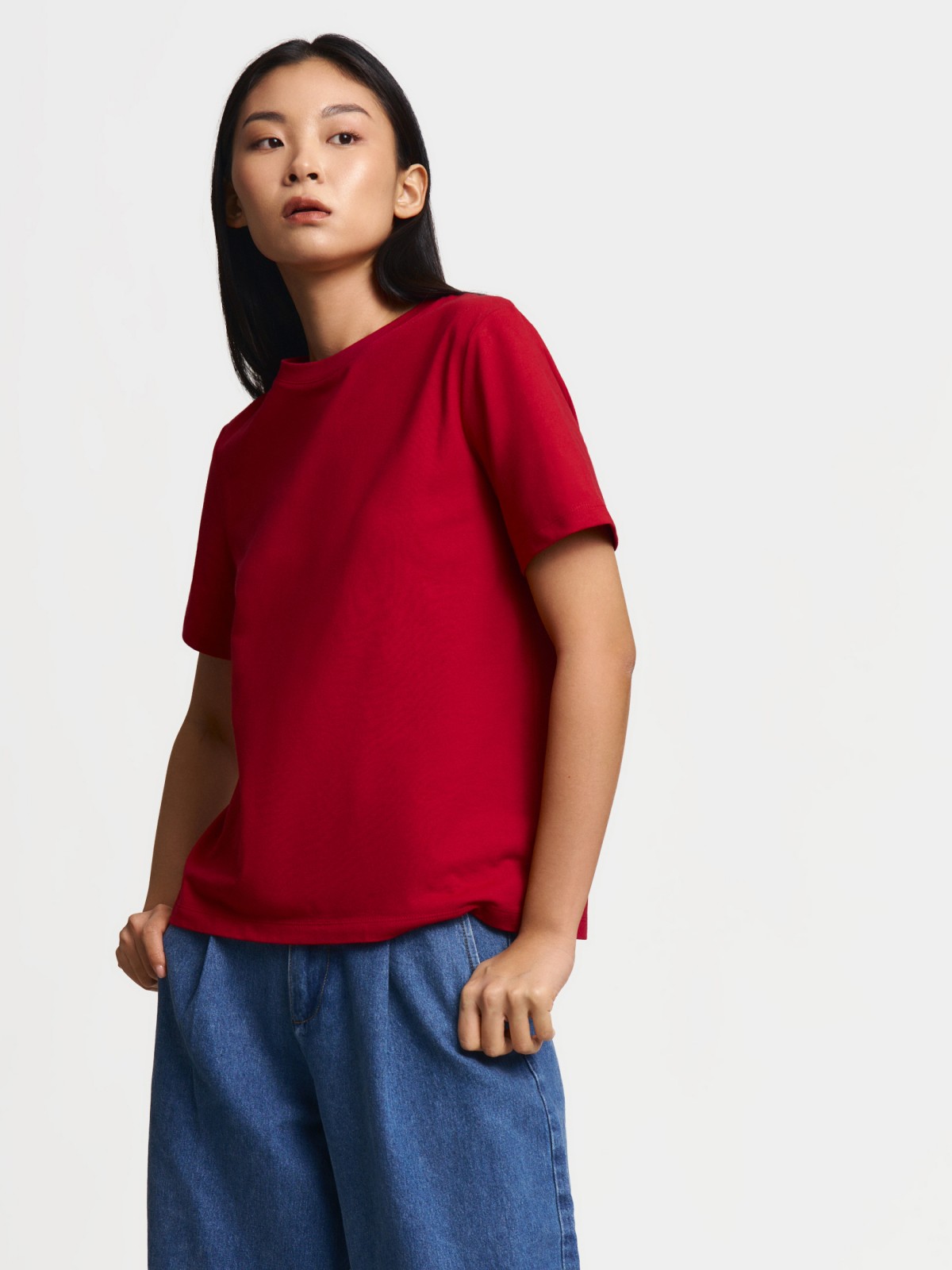 Футболка из хлопка однотонная