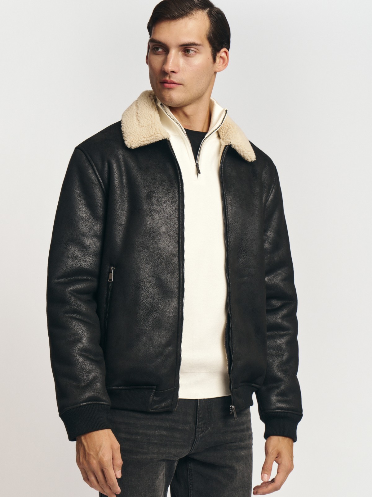 Тёплая куртка-дублёнка из экозамши с экомехом 6299₽