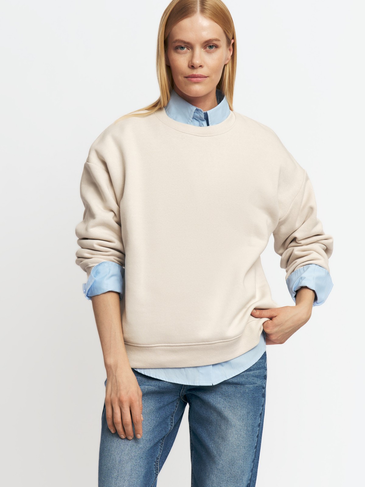 Базовый утеплённый свитшот с начёсом