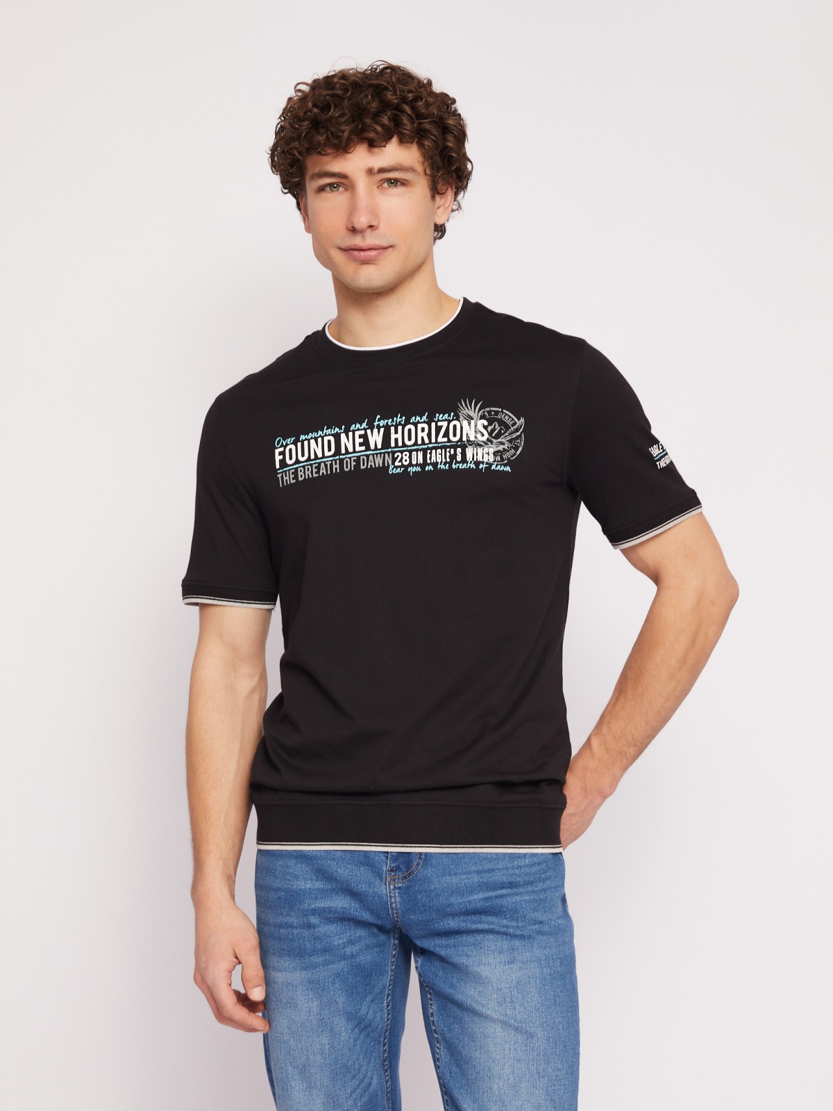 Футболка из хлопка с принтом-надписью