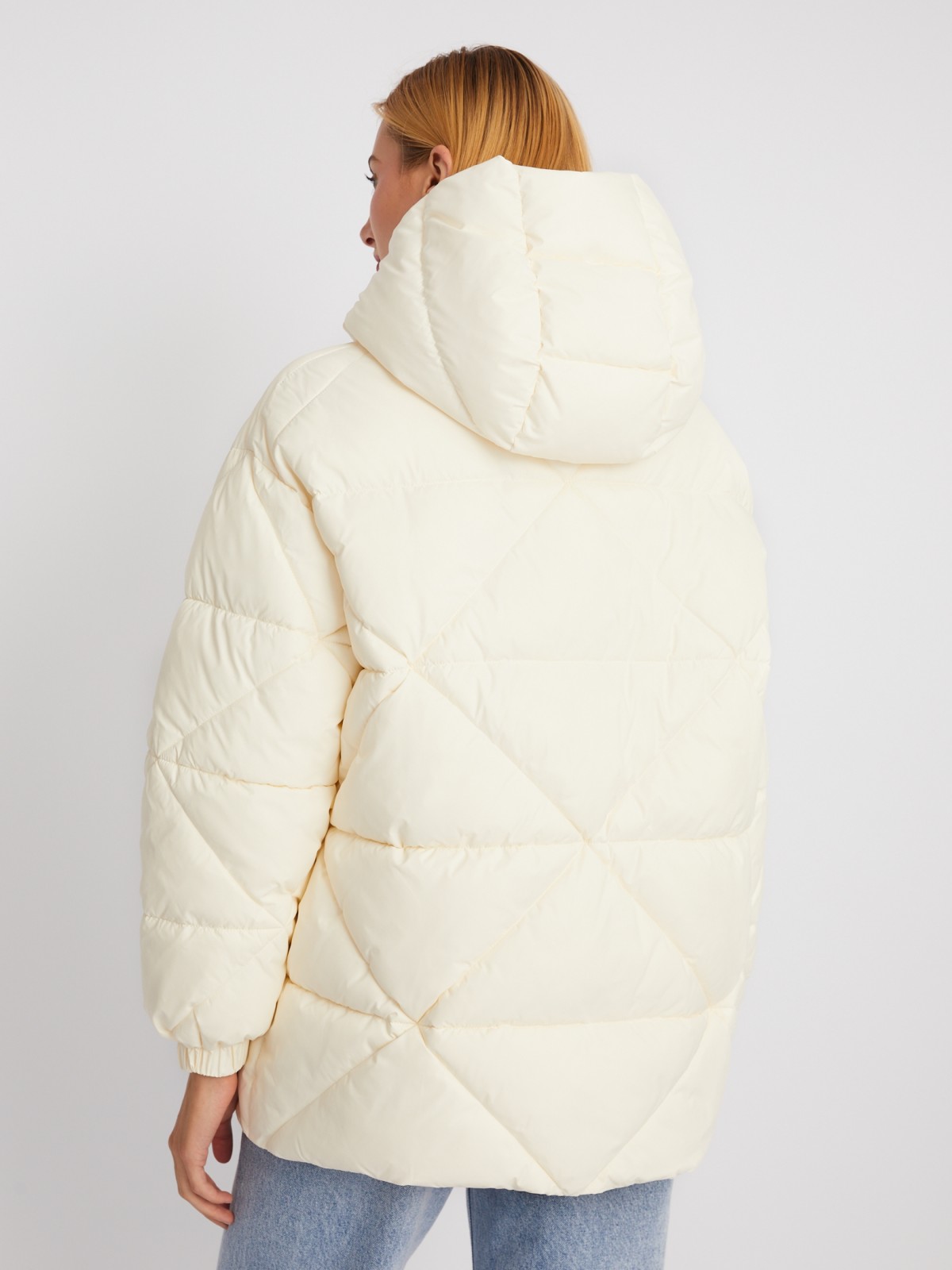 ASOS DESIGN oversized jersey hooded coat in cream