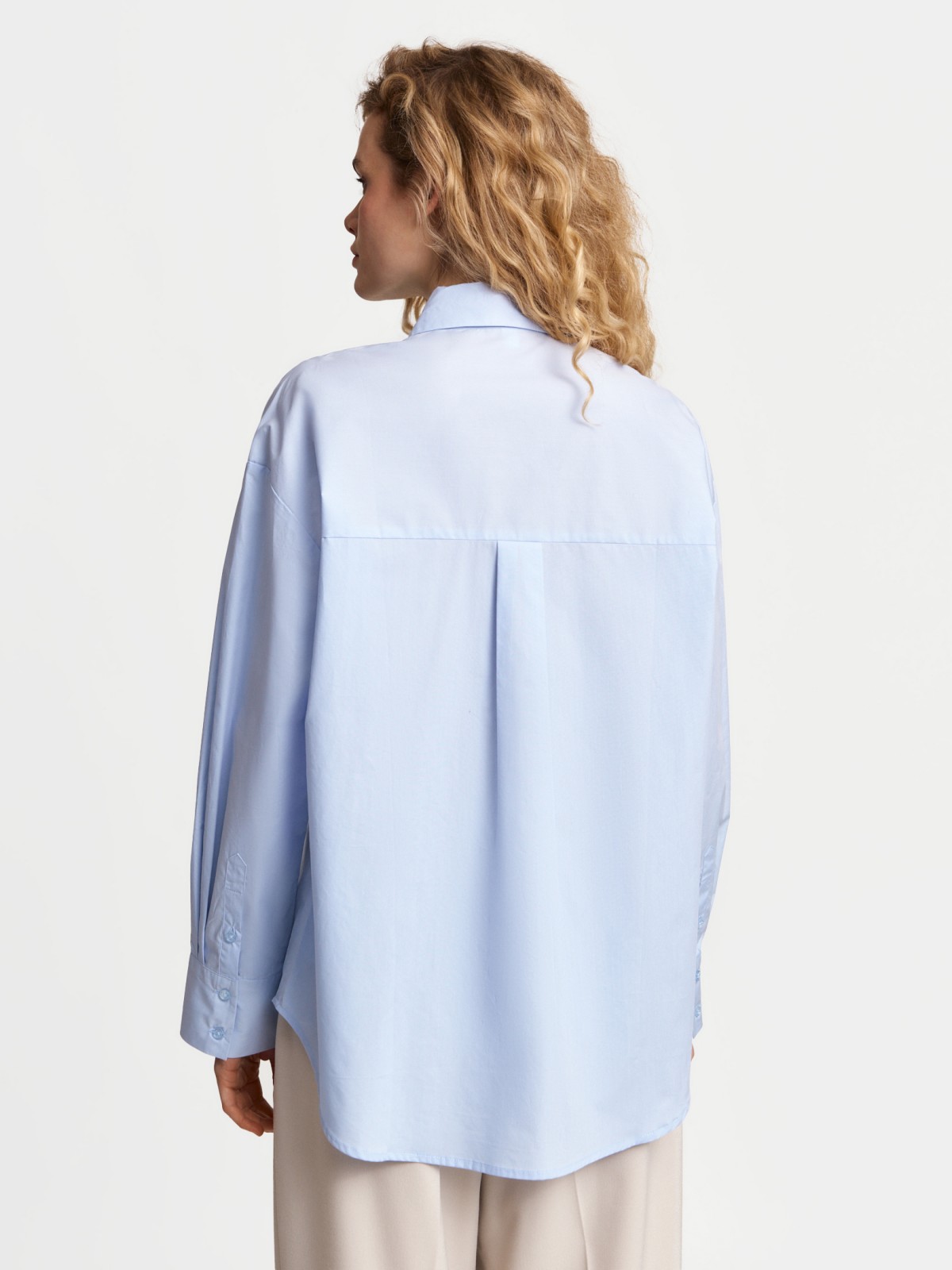 Рубашка оверсайз силуэта из хлопка