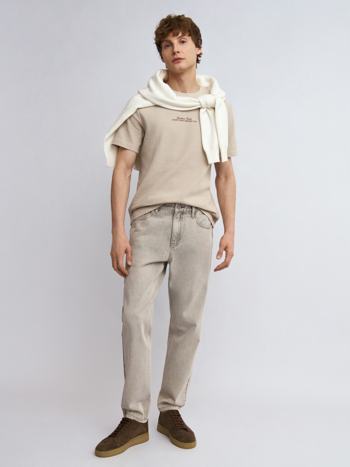 Футболка из хлопка с принтом-надписью