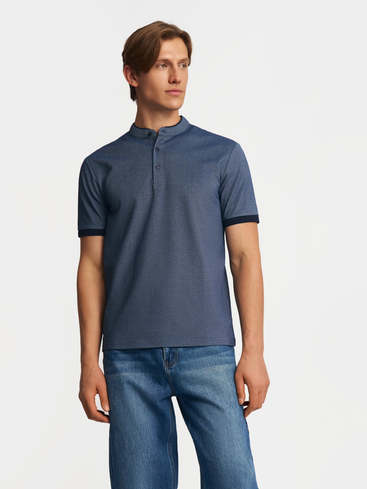 Футболка поло с воротником-стойкой