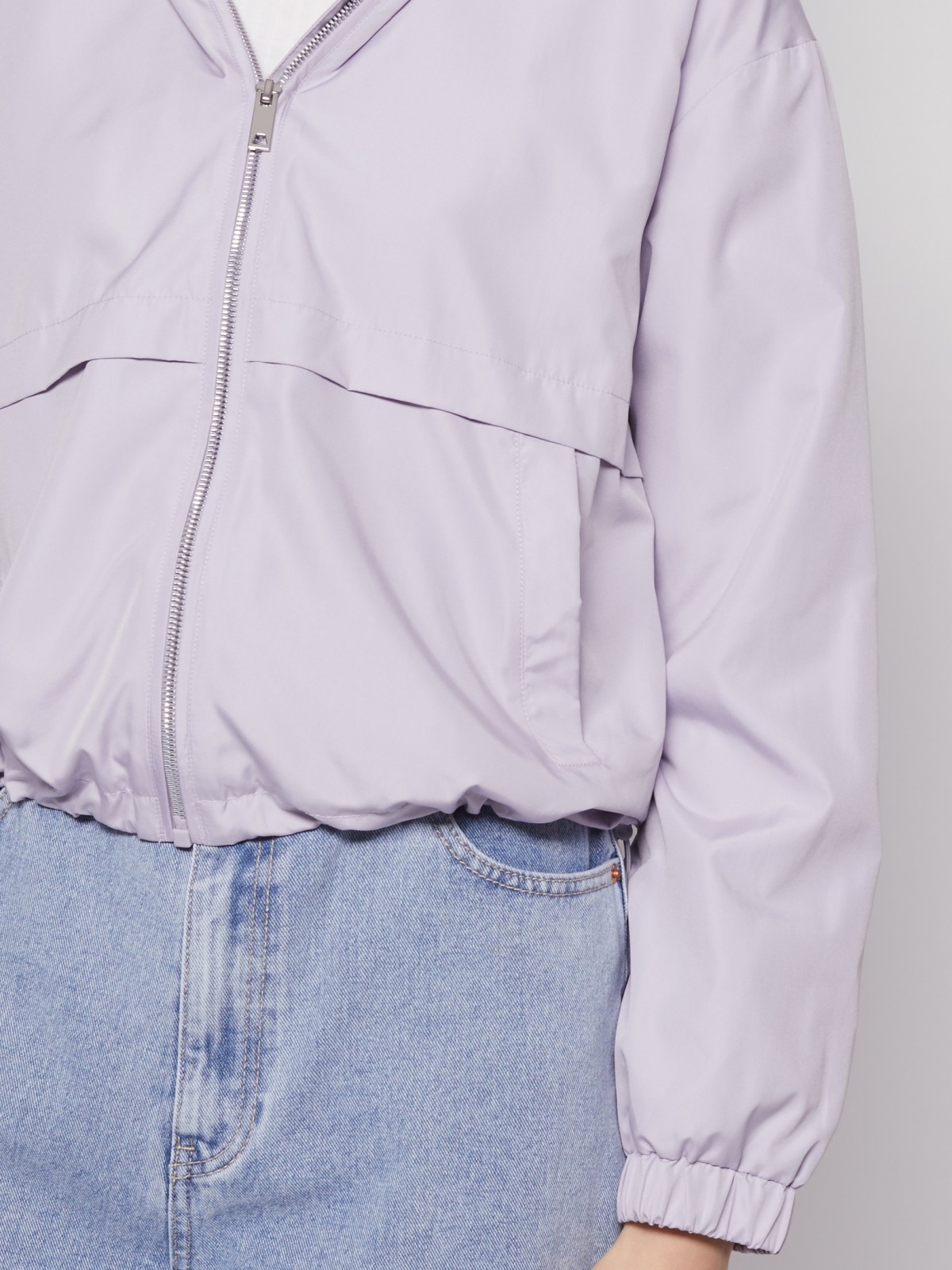 Куртка-ветровка zolla 022215602024, цвет лиловый, размер XS - фото 3